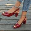 Fashion Summer Sandals for Women Solid Color Fish Mouth Thick High Heels Large Size Back Hollow Women Shoes Gladiator Sandalias Mujer