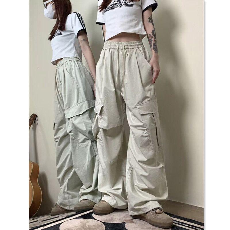 

Retro American-Korean Style Wide Leg Casual Work Pants S (80-100 lbs)