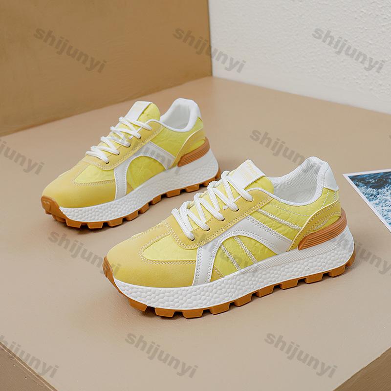 Fashion Women Shoes 2025 Spring Autumn New Breathable Non Slip Women Casual Sport Shoes Comfortable Height Increase Sewing Running Shoes