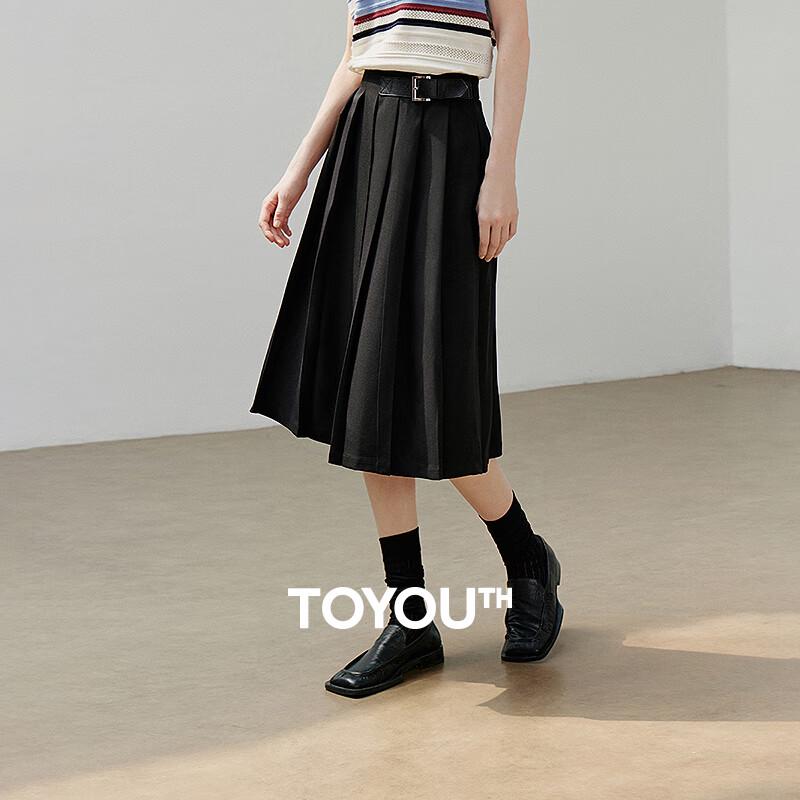 

Women s College Style Pleated A-Line Skirt L