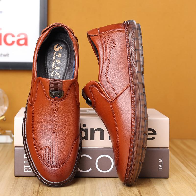

Men s shoes trend autumn new beef tendon soft sole non-slip shoes men s British style versatile foot casual leather shoes men 44 светло-коричневого