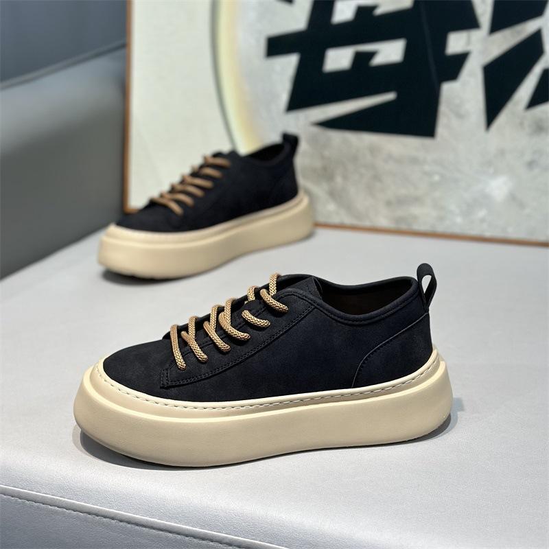 Spring new low-top leather surface light and comfortable casual soft-soled lace-up shoes jw