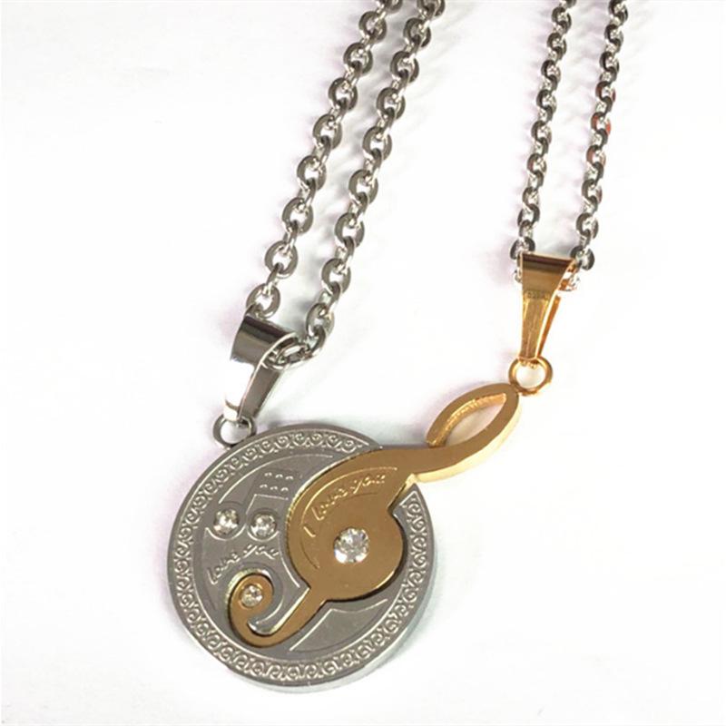 

Ожерелье с подвеской-сердцем из нержавеющей стали для пар - Европейская и американская мода, подарок на День святого Валентина