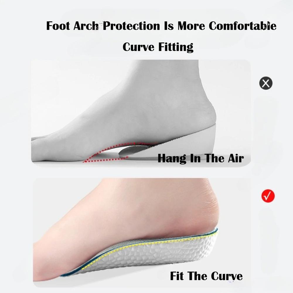 Height Increase Insoles Men Women Shoes Flat Feet Arch Support Orthopedic Insoles Sneakers Heel Lift Curve Fitting Shoe Pads