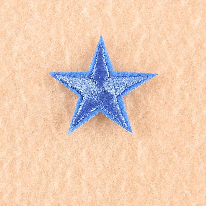 50pc Star Embroidered Patch Stick Clothes Badge Crafts Accessories Patches Costume Five-Pointed Star On Cloth Hat Shoe