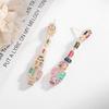Stunning Long Geometric Woman Trendy Jewelry Multi Color Unique Gemstone Stud Earrings