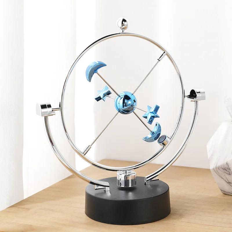 Hot Celestial Newton Pendulum Perpetual Instrument Chaos Ornament Creative Home Room Office Modern Minimalist Ornament Gift USB battery dual-use