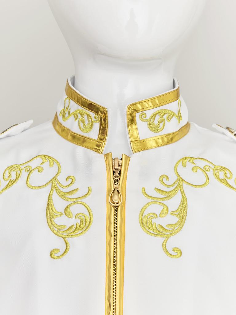 Boys Halloween Medieval Prince Costume Gold Embroidered Jacket Retro Palace Court Uniform