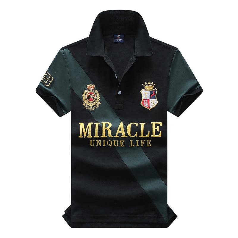RogueWave Men's Polo Shirt Embroidery Stitching Color Contrast Classic Fashion Original Design Polo Collar Pure Cotton Breathable XS-7XL