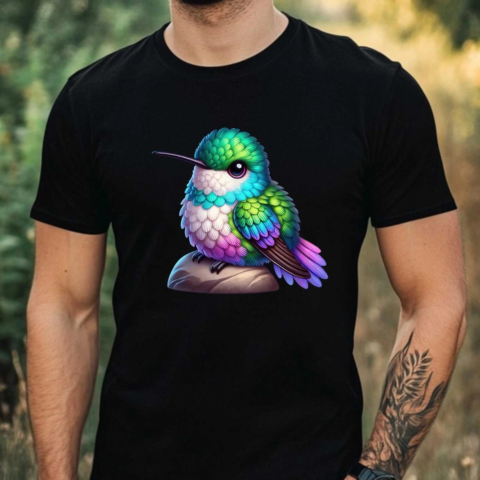 T-Shirt Herren Kolibri Motiv Baumwolle Größe XS bis 5XL XXL
