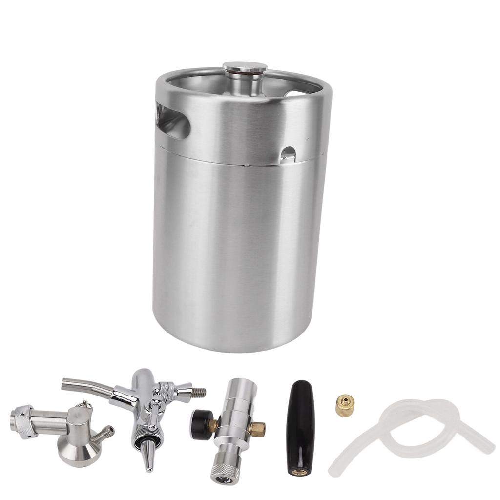 Mini butoi de bere Growler 5L din oțel inoxidabil sistem portabil de dozator sub presiune pentru acasă cu 60PSI