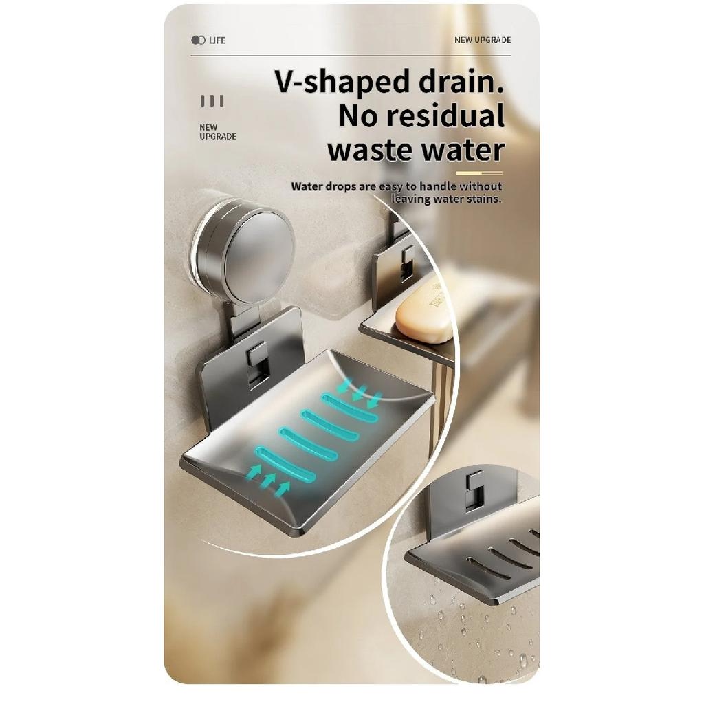 No-Drill Suction Cup storage rack soap storage rack Toilet drain box Wall-mounted bathroom soap storage rack Household soap box