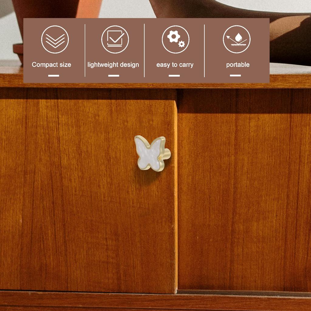 2 st Enkelt Hål Fjäril Lådknopp Zinklegering Skåpsknopp Slät Finish För Kök Badrum Sovrum Garderob Möbler