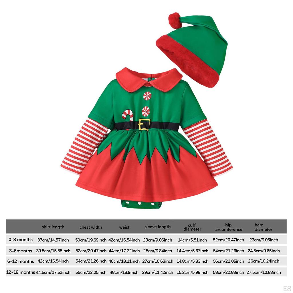Girl Christmas Outfit Bodysuit Cute Newborn Clothes for Dress Up Carnival