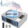 נגן CD נייד, סאונד HiFi ורמקול מובנה, נגן CD רטרו נטען לשולחן עבודה עם תצוגת LCD, הגנה מפני דילוגים, תומך ב-CD/USB/אופטי/