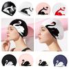 Comfortable Wear Plus Size Swimming Cap Anti Slip Printed Pattern Diving Hat Silicone Elastic Bathing Caps Adult Swimming