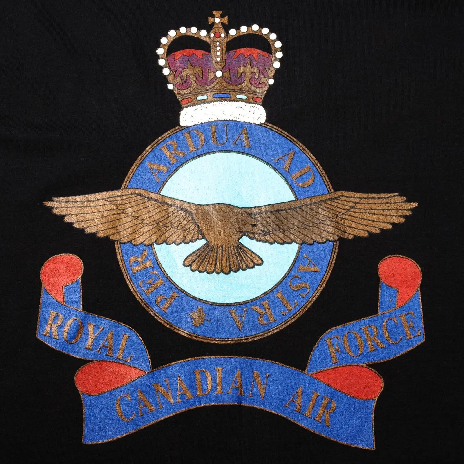 Vintage Royal Canadian Air Force Tee Shirt 2 Sides Printed Mens 100 Cotton Casual Tshirts Loose Top Size S3XL S