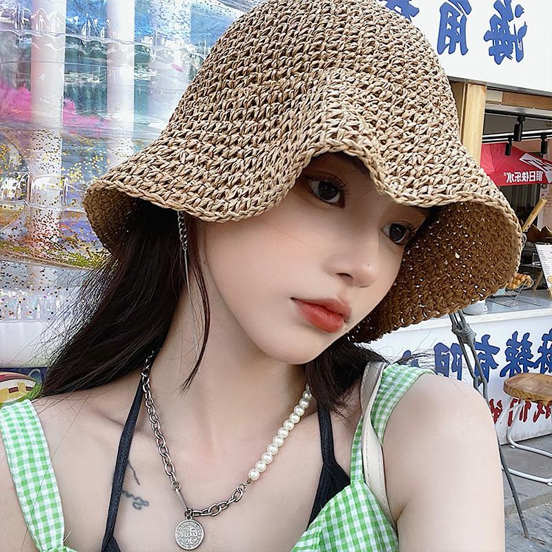Womens Sun Trendy Hat Foldable Breathable Wide Brim Perfect For Travel Beach