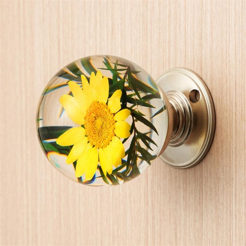 Door Pulls Unique Resin Wardrobe Knob Cupboard Handle Modern Furniture Handle Crystal Ball Shape Cabinet Door Handle