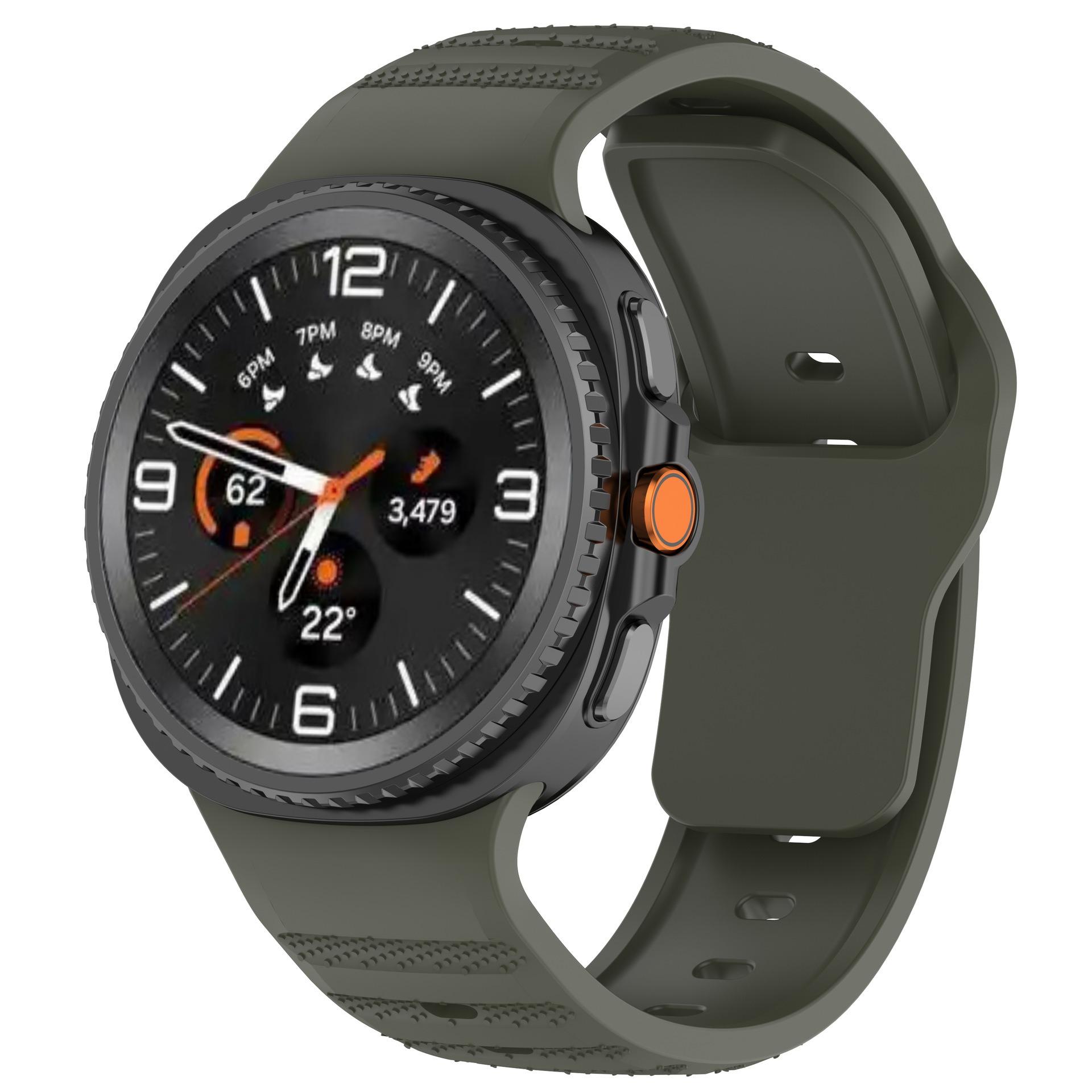 

Soft Silicone Strap for Samsung Galaxy Watch 8 40mm 44mm Sports Replacement Bracelet Wristband for Galaxy Watch 8 Classic 46mm Watch 8 Classic 46mm темно-зеленого