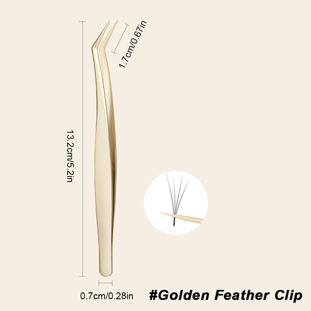 Eyelash Tweezers Grafting Eyelash Tweezers Beauty Eyelash Tweezers Blooming Golden Feather Clip False Eyelash Clip Beauty Tool