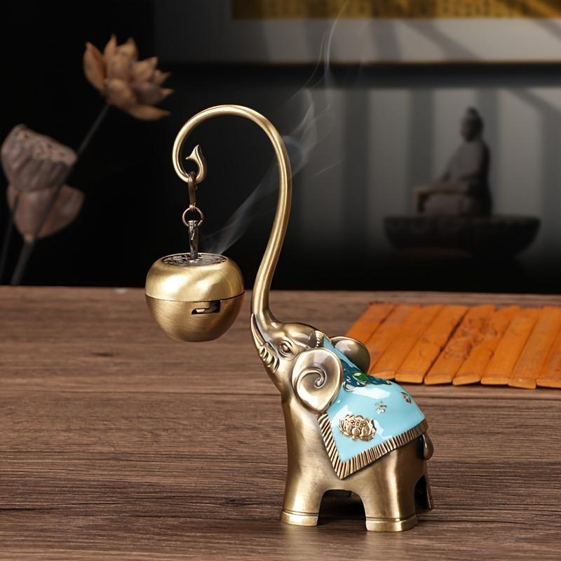 LASODY Elegant Elephant-Shaped Metal Incense Holder Sandalwood Scented Ideal for Christmas Easter Thanksgiving Father'S Mother'S Day Gifts