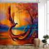 Vibrant Phoenix Sunset Waterproof Mildew-Resistant Shower Curtain - Artistic Design for an Inspiring Bathroom Décor Experience