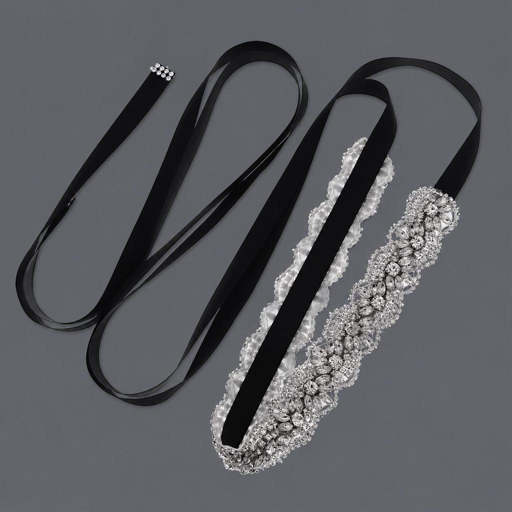 Elegant Silver Rhinestone Wedding Belt – Versatile High-End Dress Accessory for Fashion Shows and Performances