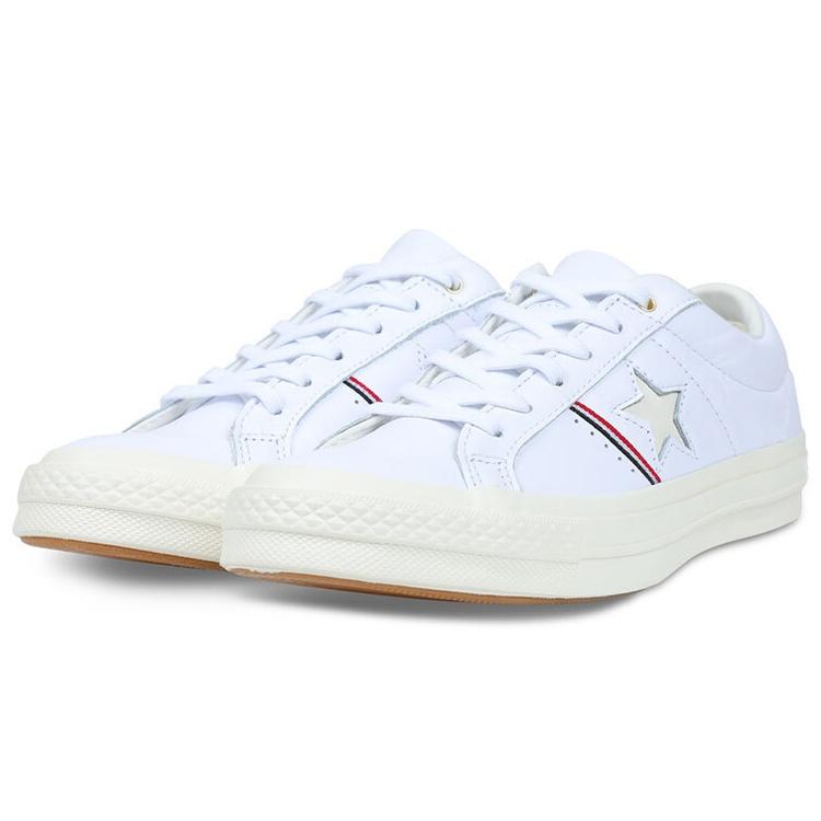 Converse One Star Piping Low Top In White/Enamel Red/Egret Men's 159694C