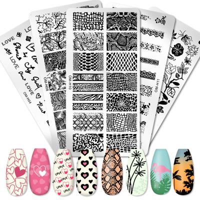 1Pc Stainless Steel Nail Art Template Nail Stamping Plate Manicure Tool Leaf Flower Butterfly Heart