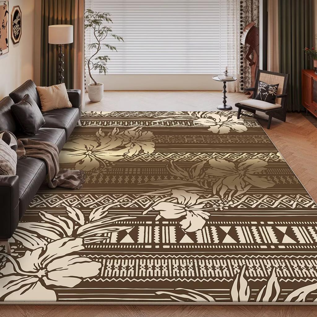 Alfombra Nórdica de Lujo Ligero para el Hogar, Dormitorio, Tamaño Grande, Floral Pastoral, Alfombras para Sala de Estar Lavables, Alfombra para Salón, Felpudos para Vestíbulo de Hotel