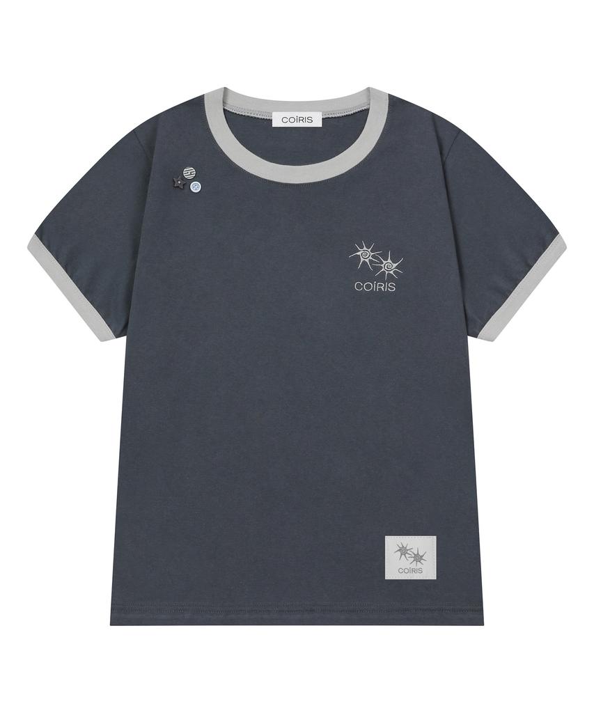 Koiliseu Morent Button Ringer Short Sleeve T-Shirt (2 Colors)