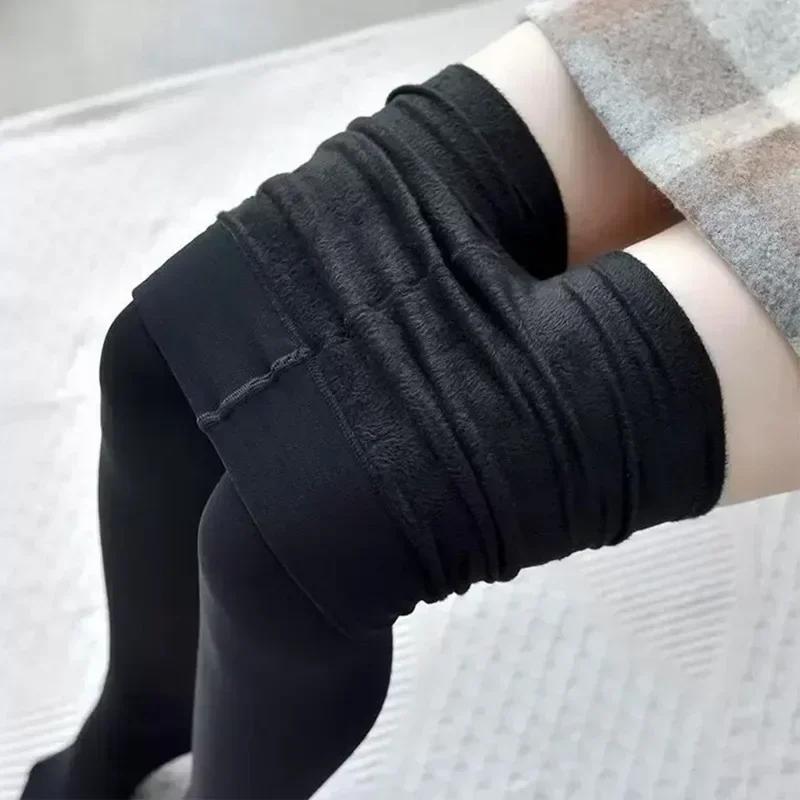 1/2pcs Fleece Lined Tights Women Thermal Pantyhose for Women Winter Panty Polar Skin Black Effect Stockings Women's Thermal Sock