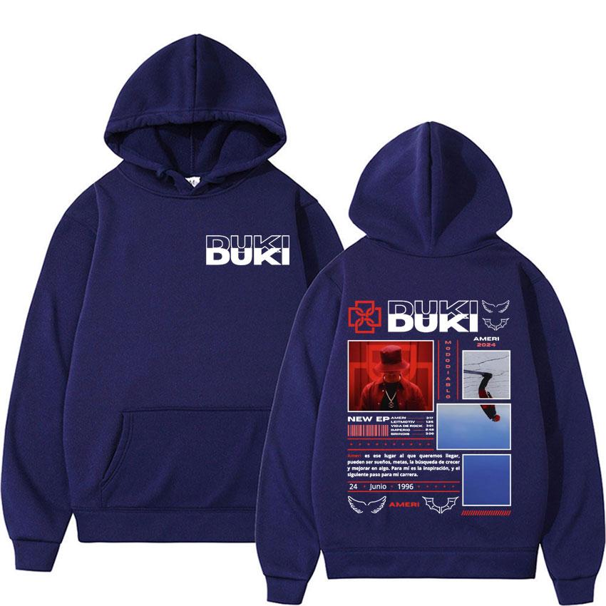 Rapper Duki Ameri 2024 Tour Grafik-Hoodies für Herren Damen Lässige Fleece Hochwertige Sweatshirts Harajuku Hip Hop Punk Pullover