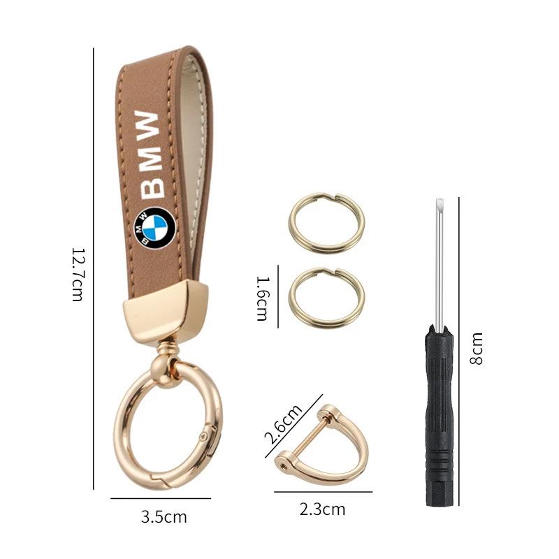 2025 Leather Keychain Emblem Car Keyring Key Chain Ring Pendant Accessories For BMW 1 3 5 7 Series X1 X2 X3 X5 X6 G30 G20 G1