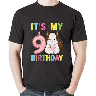 Es ist mein 9. Geburtstag Mädchen 9 Jahre alt Ragdoll Katze Langarm T-Shirt Sweatshirt Hoodie Tanktop für Männer Frauen Kinder Schwarz