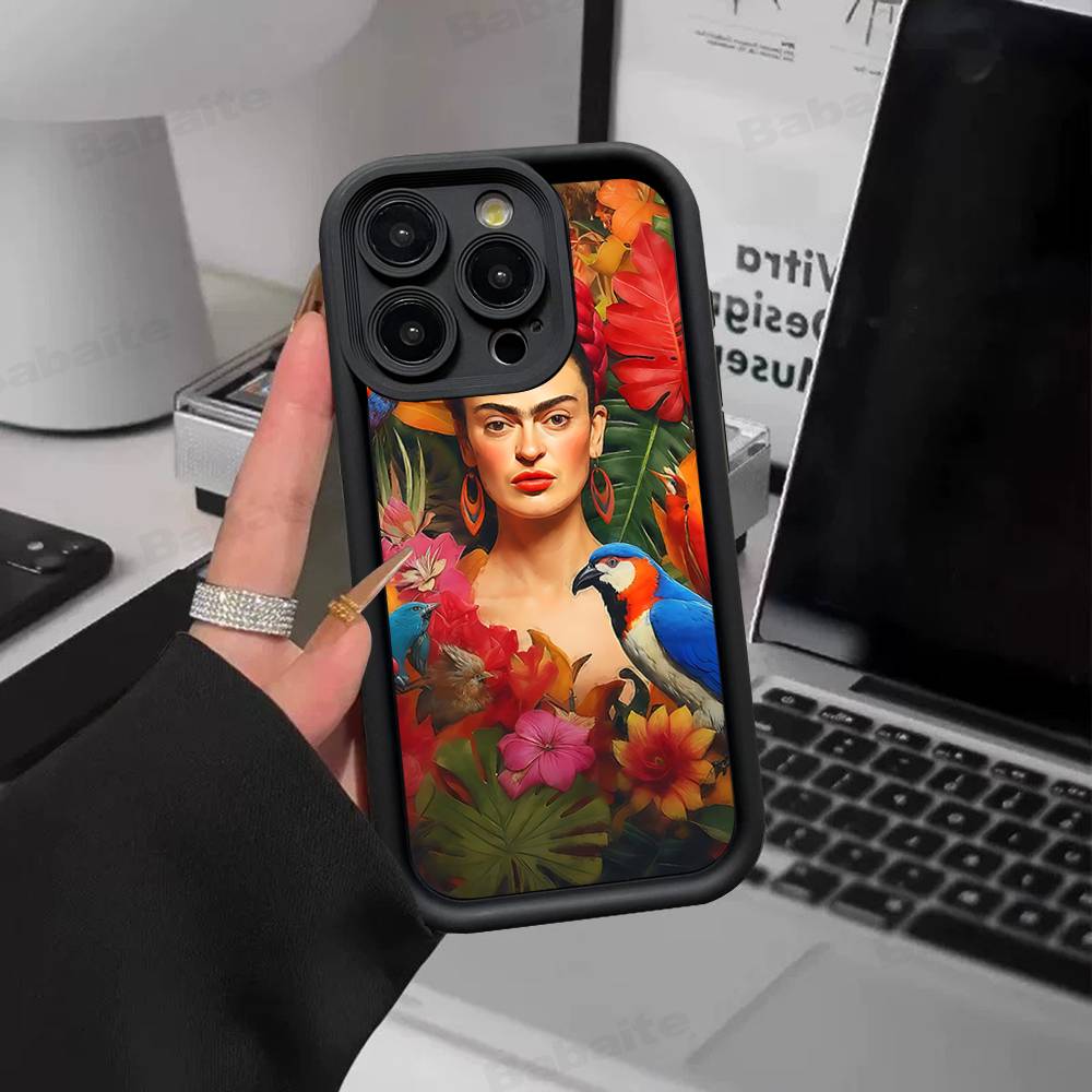 Fashion F-Frida K-KahlosS Phone Case For IPhone 11 12 13 16 15 17 14 Pro Max Soft Funda Silicone Cover