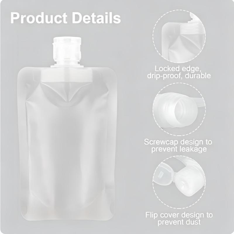 30/50/100ML Thickened Travel Size Refillable Pouch Portable Cosmetic Squeeze Bag for Lotion Shampoo Shower Gel Facial Cleanser