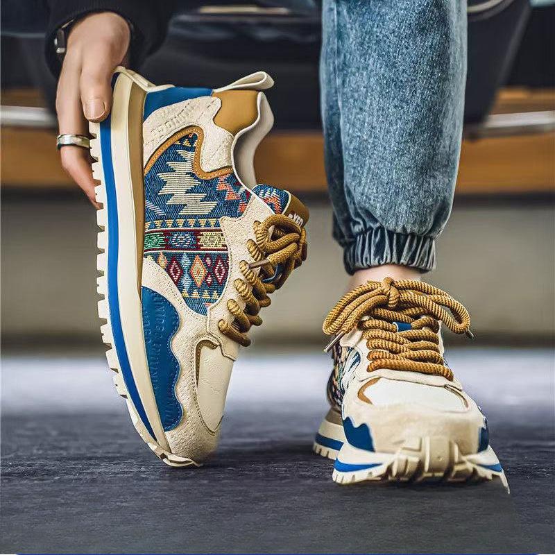 Мужские повседневные кроссовки на все сезоны 2025 Новые модные кроссовки для папы Низкий верх Толстая подошва Универсальные 39 красный 3980₽