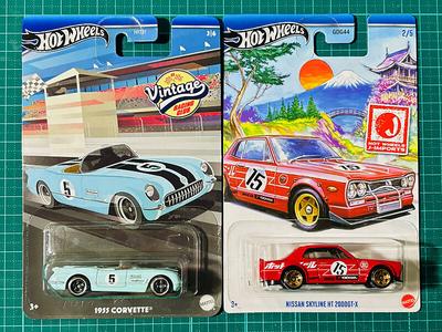 Hot Wheels 1955 CORVETTE NISSAN SKYLINE HT Corvette Vintage Nissan Skyline Hakosuka Racing Club / 2000GT-X