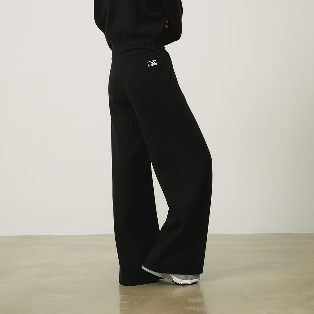 New MLB MLB Preppy Style Collection New York Yankees Knitted Sports Pants Women's Black 3FPTV0344-50BKS