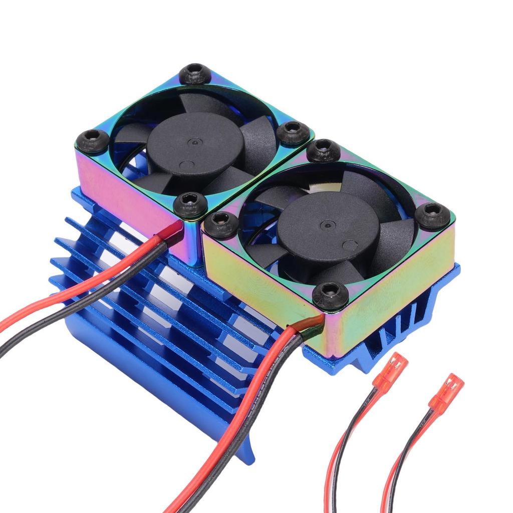RC Motor Cooling Fan Suitable for 380 540 550 3650 3660 3674 Widened Heatsink DC 7V Double Fans High Speed 36mm Blue