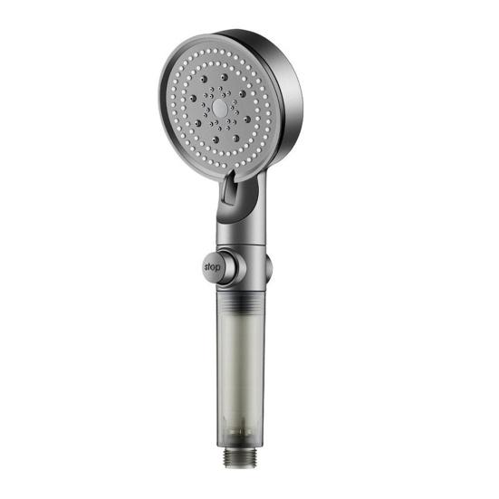 High Pressure Filtered Shower Head with Handheld 5 Spray Mode Showerhead Booster Technology Spa-like Shower Head for Bedroom Hotel