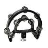 Drum Set Half Moon Tambourine with Mounting Eye Bolt Hi-Hat Tambourine with Double Row Jingle Easy Installation