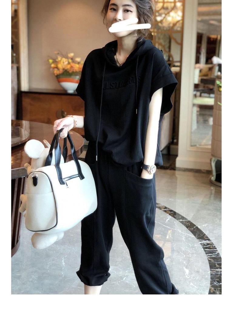 Southeast Asia Spring/Summer Korean Sporty Women's Casual Two-Piece Set