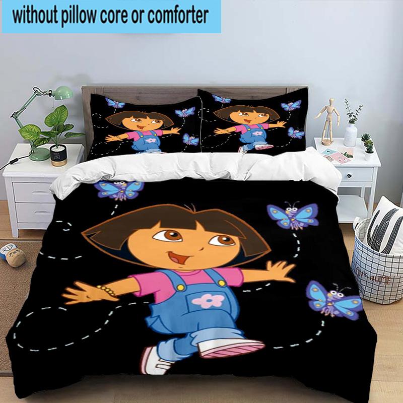 3PCS The Explorer Do-ra Adventure 3pcs Bedding,Including 3PCS Duvet Cover And 2pcs Pillowcases Perfect for Christmas,Ideal for Bedroom, Dormitory