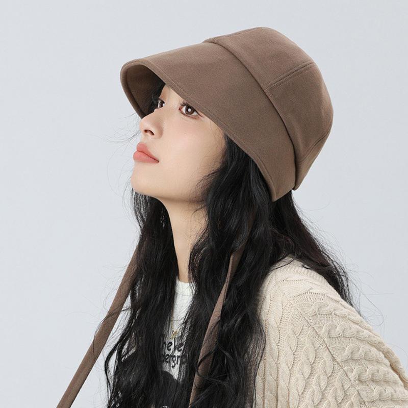 Fisherman Hat Women's Warm Basin Hat Autumn Winter Strap Bucket Hat