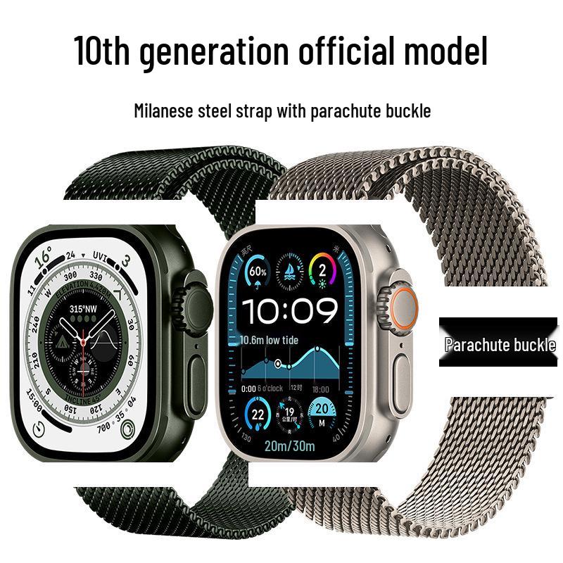 

Оригинальный миланский стальной ремешок для Apple Watch Ultra2, iWatch10 38/40/41/42 mm