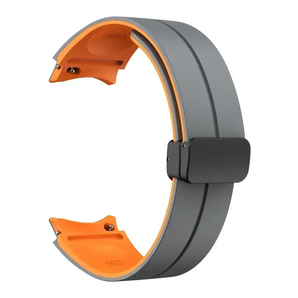 Sport-Silikonarmband für Samsung Galaxy Watch 7 6 4 5 40mm 44mm/5 Pro Armband 6 4 Classic 47/46/43mm Magnetverschluss Uhrenarmband