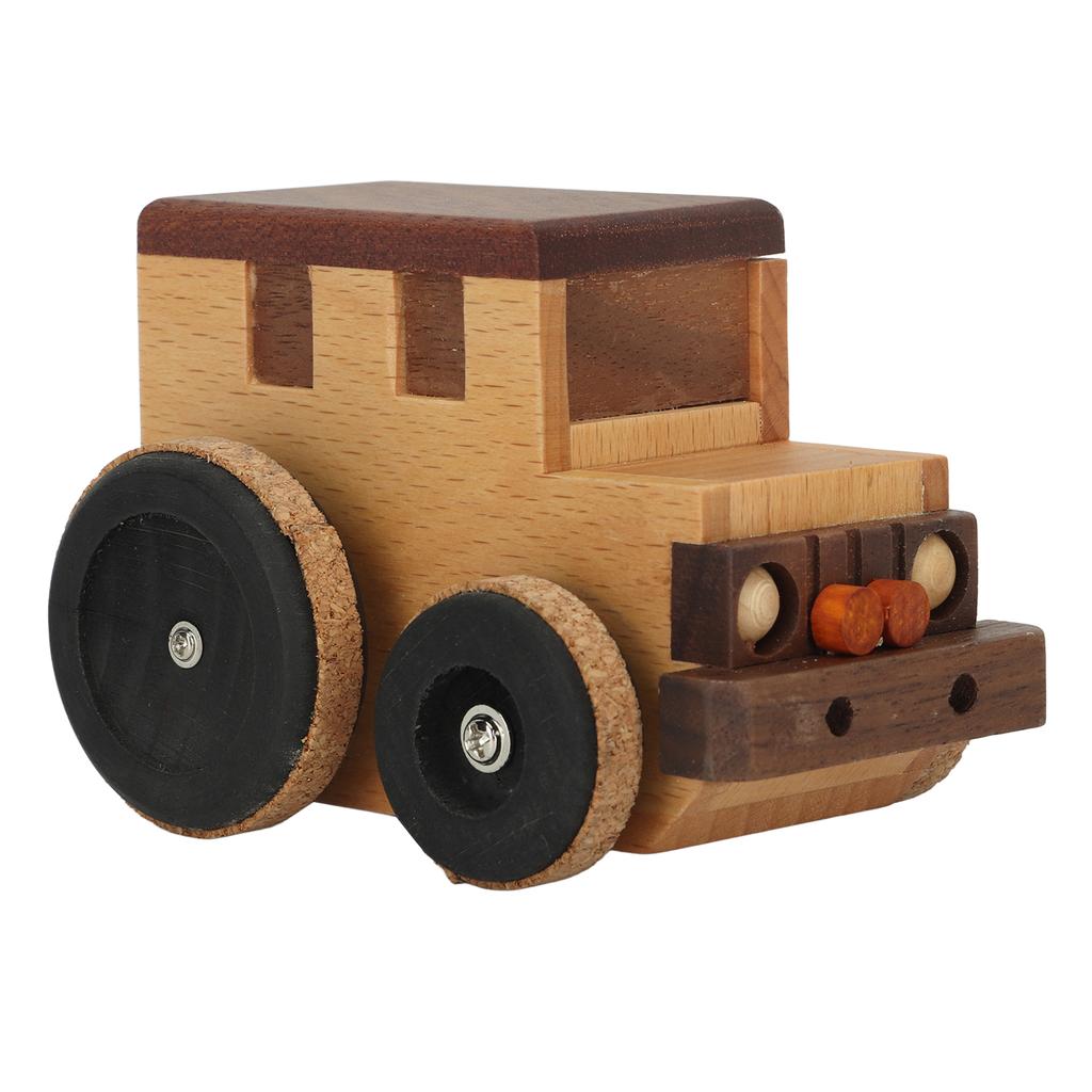 Mini Music Box for Kids Solid Wood Cute Classic Car Shaped Musical Box Gift for Christmas Birthday